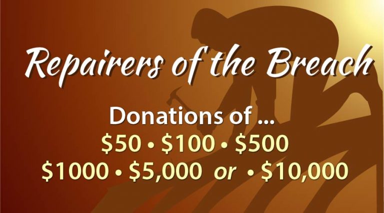 New Vision Fundraising Campaign - Repairers of the Breach
